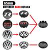 For VolkswagenMK6 4Pc 55mm 56mm 60mm 65mm Car Wheel Center Hub Cap Rim Cover Stickers For Volkswagen VW GTI R-Line R Polo T5 Golf Passat Scirocco