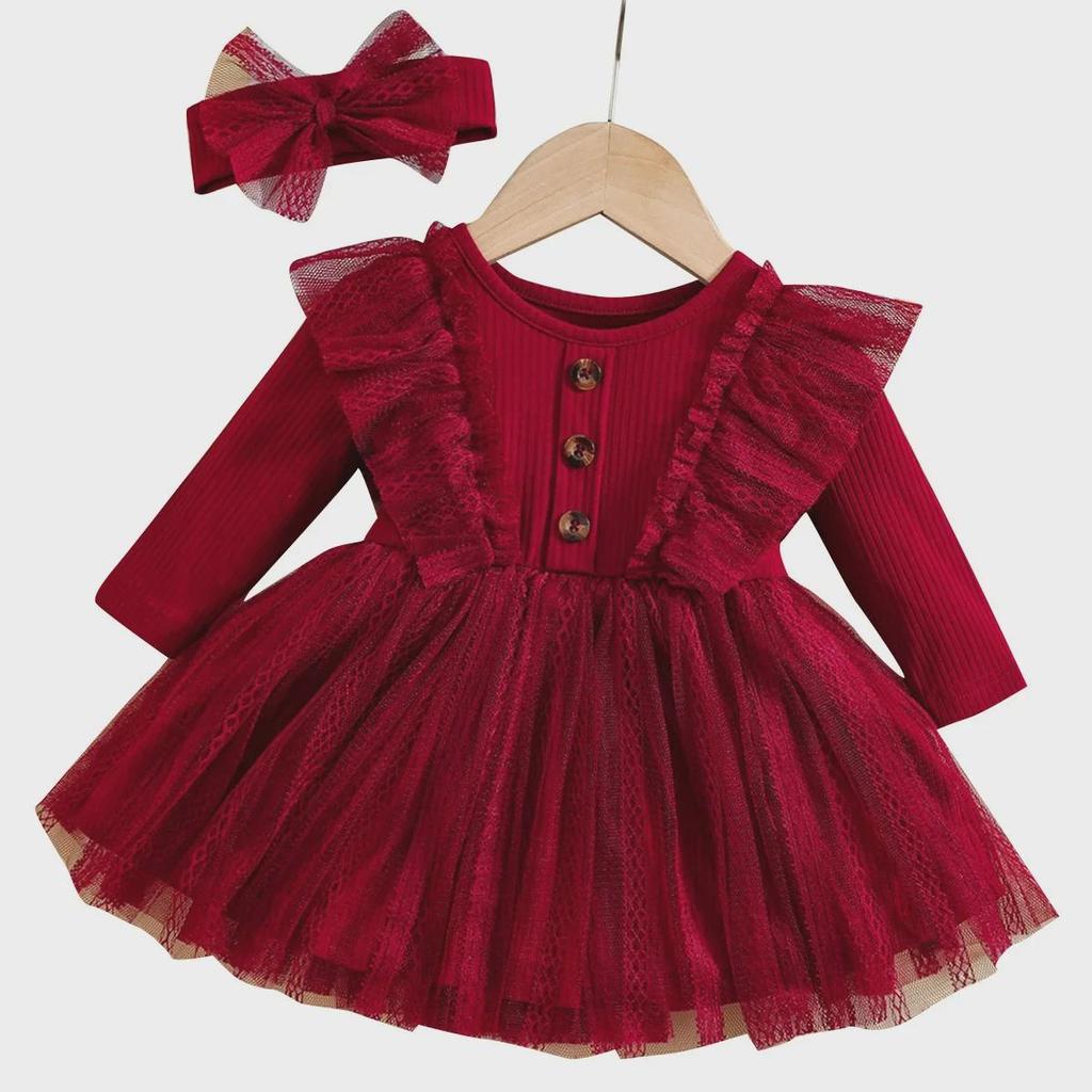 Платья для девочек на весну и осень - горячие продажи пышных сетчатых юбок и модных стилей