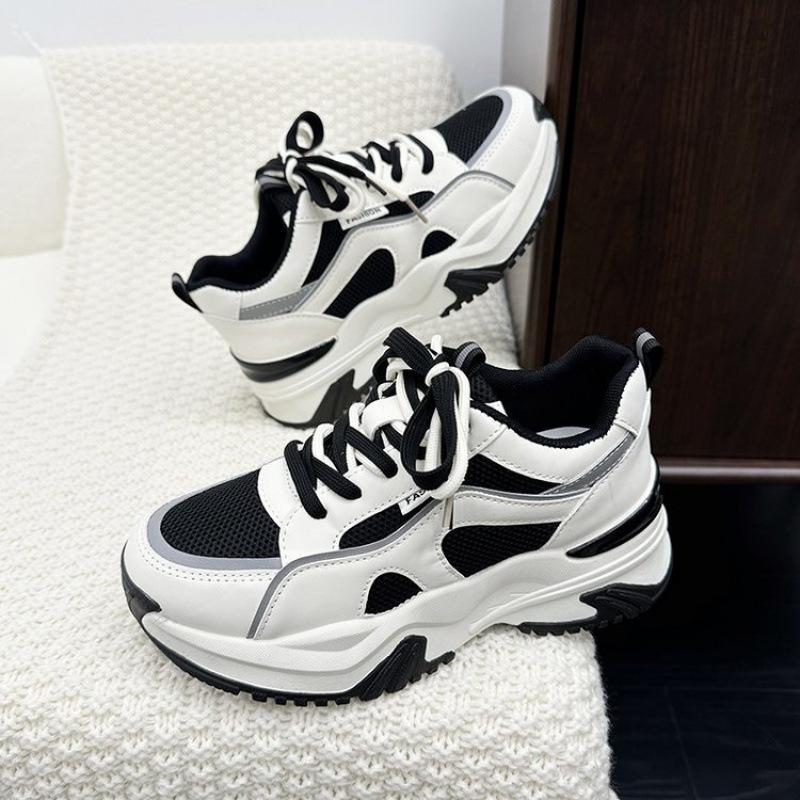 Кроссовки на толстой подошве в стиле "dad shoes" осень и зима новые спортивные и повседневные однотонные туфли студентам увеличить рост и выглядеть стройнее