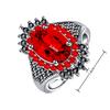 Серебряное ювелирное украшение Wish, ретро-кольцо с тайским драгоценным камнем: Преувеличенный дизайн Black Mine Red Pomegranate