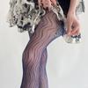 Women's Tights Elegant Sexy Wave Bottoming Stockings Ladies Hollow Out Lace Pantyhose Breathable Sheer Female Long Stockings