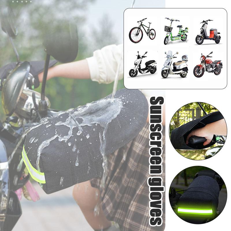 Черные электрические солнцезащитные перчатки-накладки Ночные светоотражающие мотоциклетные велосипедные перчатки ПУ Водонепроницаемые Ветрозащитные Дышащие Накладки на ручки