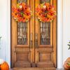Pumpkin Wreath Sunflower Maple Leaf Decor Artificial Garland Seasonal Atmosphere Thanksgiving Harvest Festival Decor