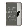 Винтажная табличка для ванной комнаты с кошкой Добро пожаловать в ванную комнату Скоро с вами будет кошка Забавная металлическая табличка с кошкой для туалета, ванной комнаты, настенный декор