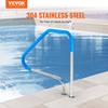 VEVOR Pool Handrail,46 x 37 inch Pool Railing, Stainless Steel (Pre-built) for Indoor/Outdoor Pools,Swimming Pool Railing for Decks