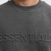 Fear of God Essentials Классический свитшот с тиснением, круглый вырез, угольно-серый меланж, мужские топы, серый, 192HO256551F
