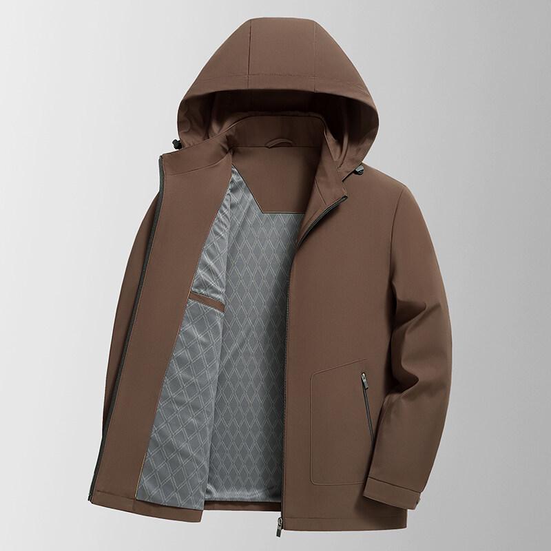 Men's High-End Hooded Business Jacket for Autumn 2025 - Elegant Middle-Aged Dad's Coat