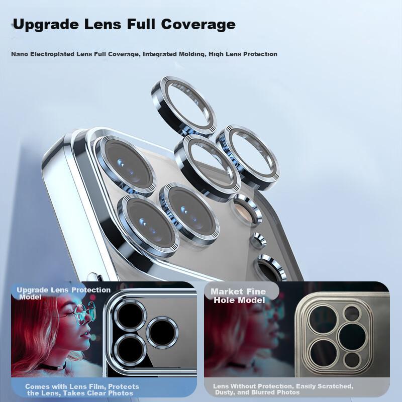 IPhone 17 Case, IPhone 17 Protective Cover, Electroplated Magnetic Anti-Drop Upgraded Lens Full Protection Transparent Ultra-Thin Case, Elegant Silver