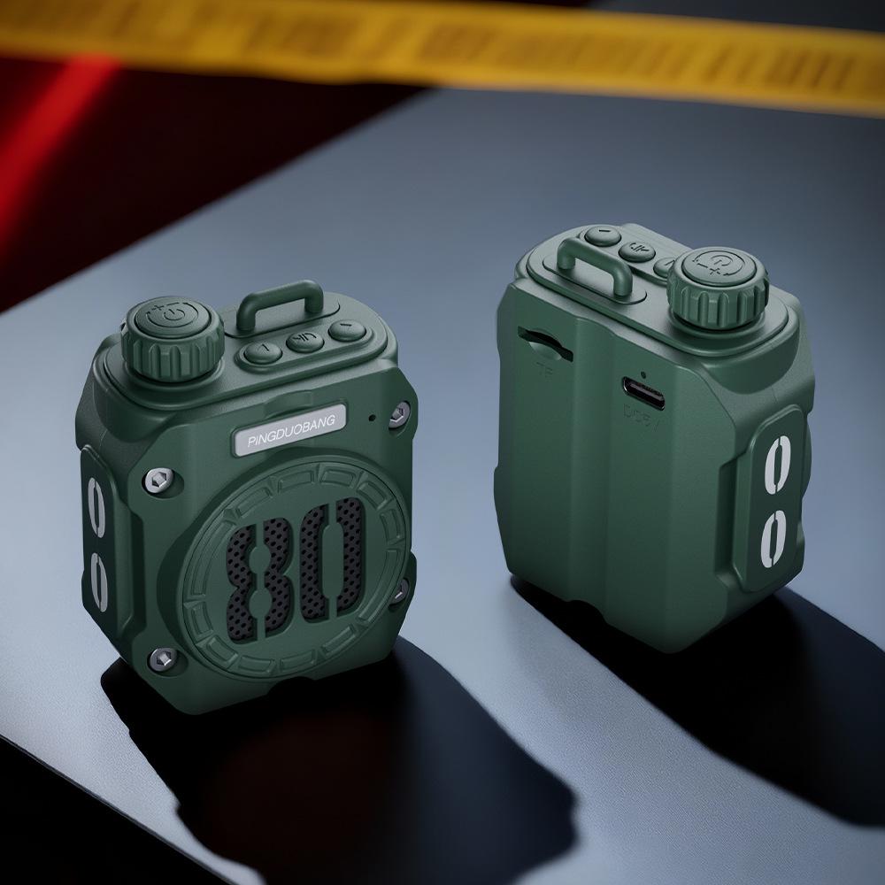 P80 Mech Mini Bluetooth Уличный Динамик - Портативный Беспроводной Сабвуфер со Слот-Картой и Радио