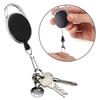 1Pcs Retractable Reel Ajustable Wire Rope Keychain With Carabiner Anti-theft