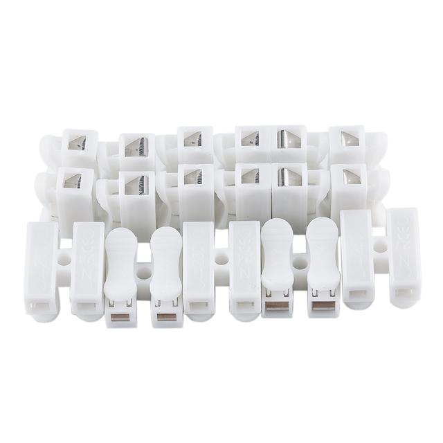 26/30PCS Wire Connector 220V Electrical Connection Strips 2 Pin Quick Splice Wire Terminal Connect 5050 2835 5730 5054 LED Strip