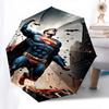 1pc Superman, Cityscape Automatic Folding Umbrella - Compact 8-Rib Design, Durable Plastic & Iron1424L