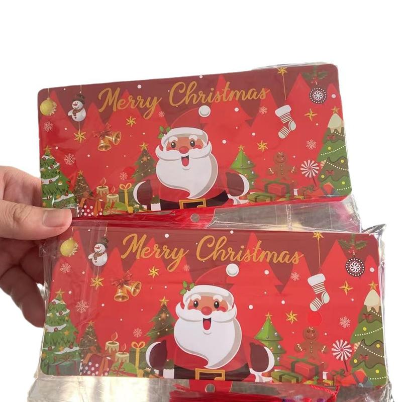 2 шт. Праздничный красный конверт 10-слотовый Рождественский мешочек для денег и зажим для подарочной карты Идеально подходит для Рождества, дней рождения и Дня благодарения