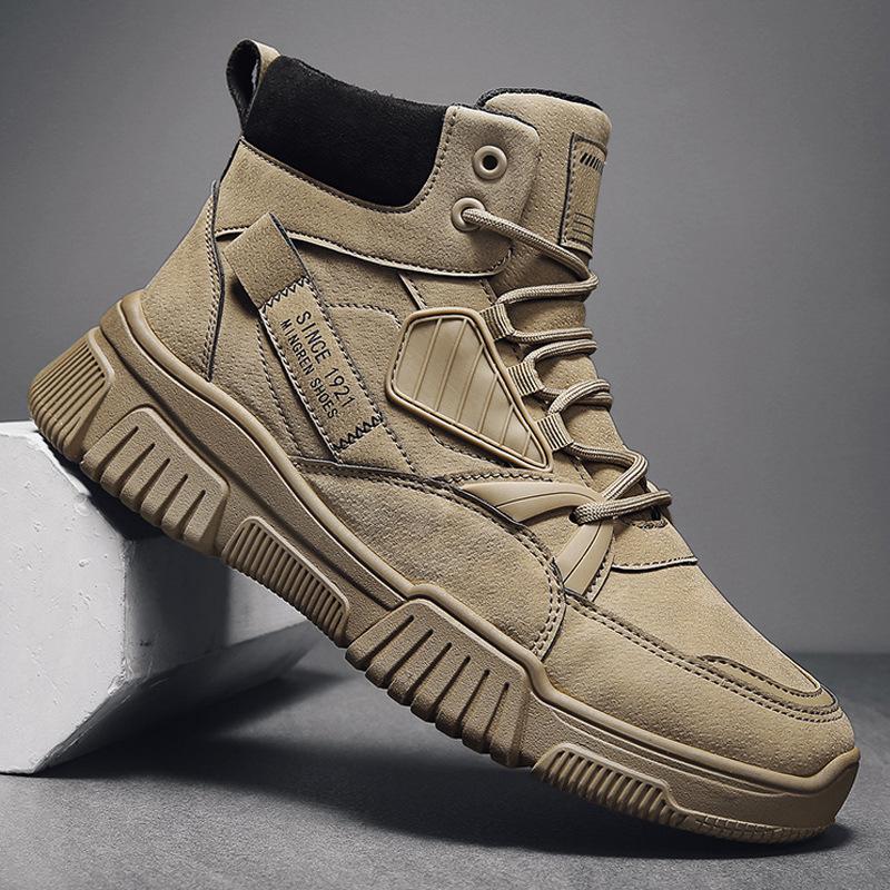 Fashion Men Boots Retro High Top Leather Booties Autumn Winter Platform Boots Outdoor Tooling Men Shoes Botas De Hombre