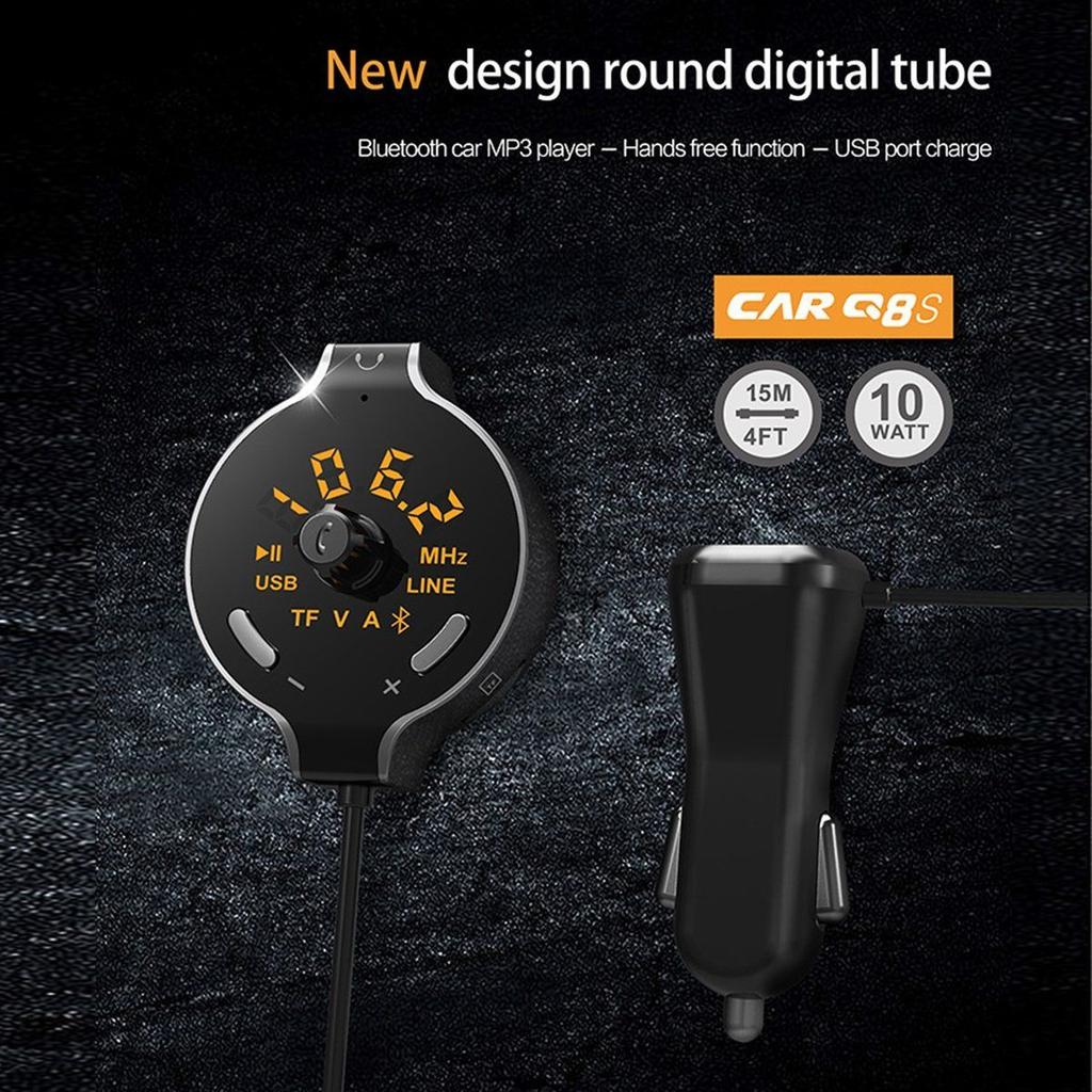 FM Bluetooth-передатчик Автомобильный комплект FM-модулятор Aux-выход Автомобильная громкая связь MP3-плеер Радио Музыкальный адаптер A2DP со слотом для карты TF