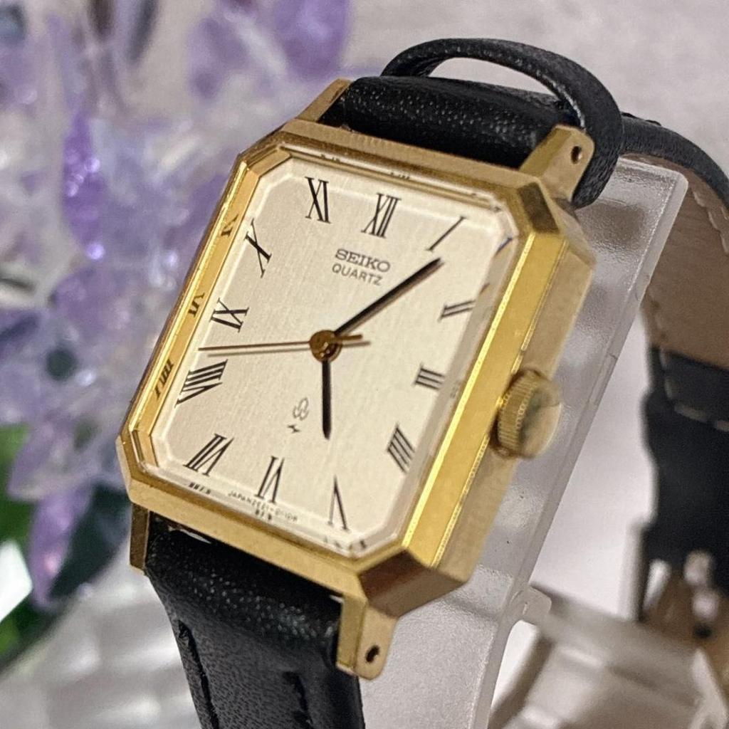 Б/у SEIKO Chariot Tank Квадратные Винтажные Часы #t341