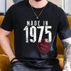 Funny Birthday Gift Men's Vintage 1975 Printed T-Shirt for Men Clothing Oversized Top Outdoor Casual Loose Pullover