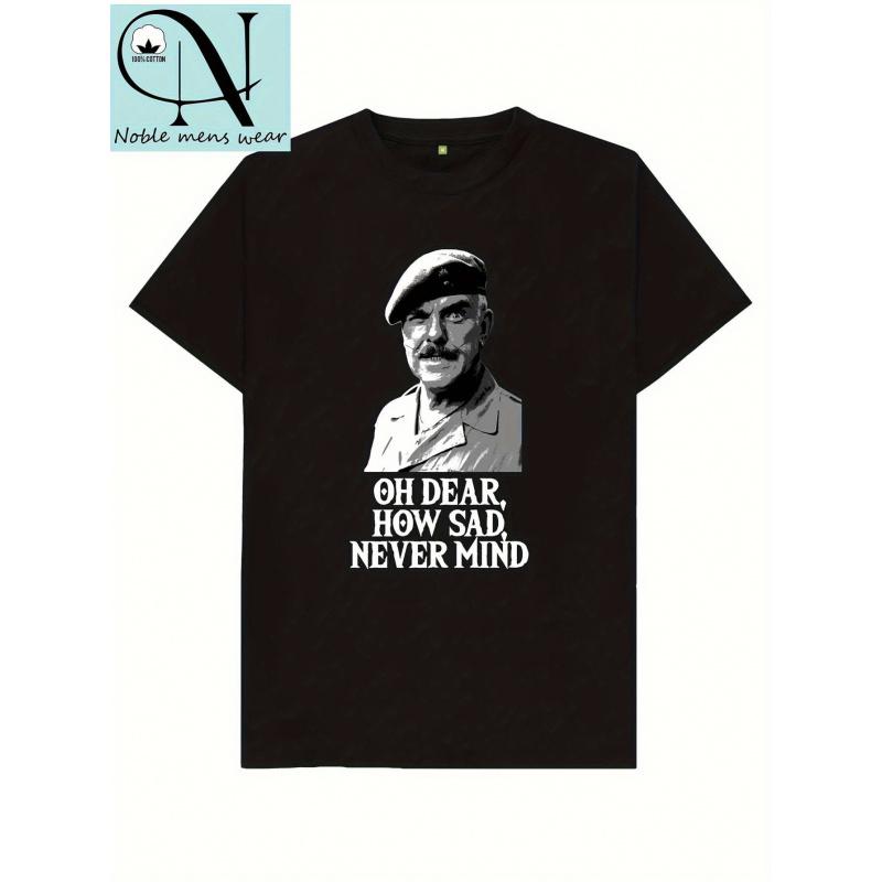 Men'S Funny Churchill "Oh Dear How Sad Never Mind It Ain't Half Hot Mum" Graphic T-Shirt - Heavyweight Australian Humor Tee with Applique Design,
