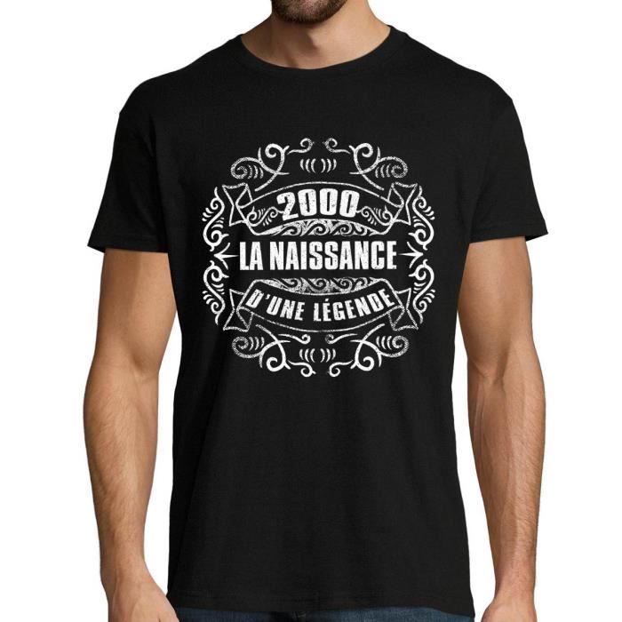 T-shirt - Collection - 2000 la naissance d'une légende - Noir - Homme - Manches courtes