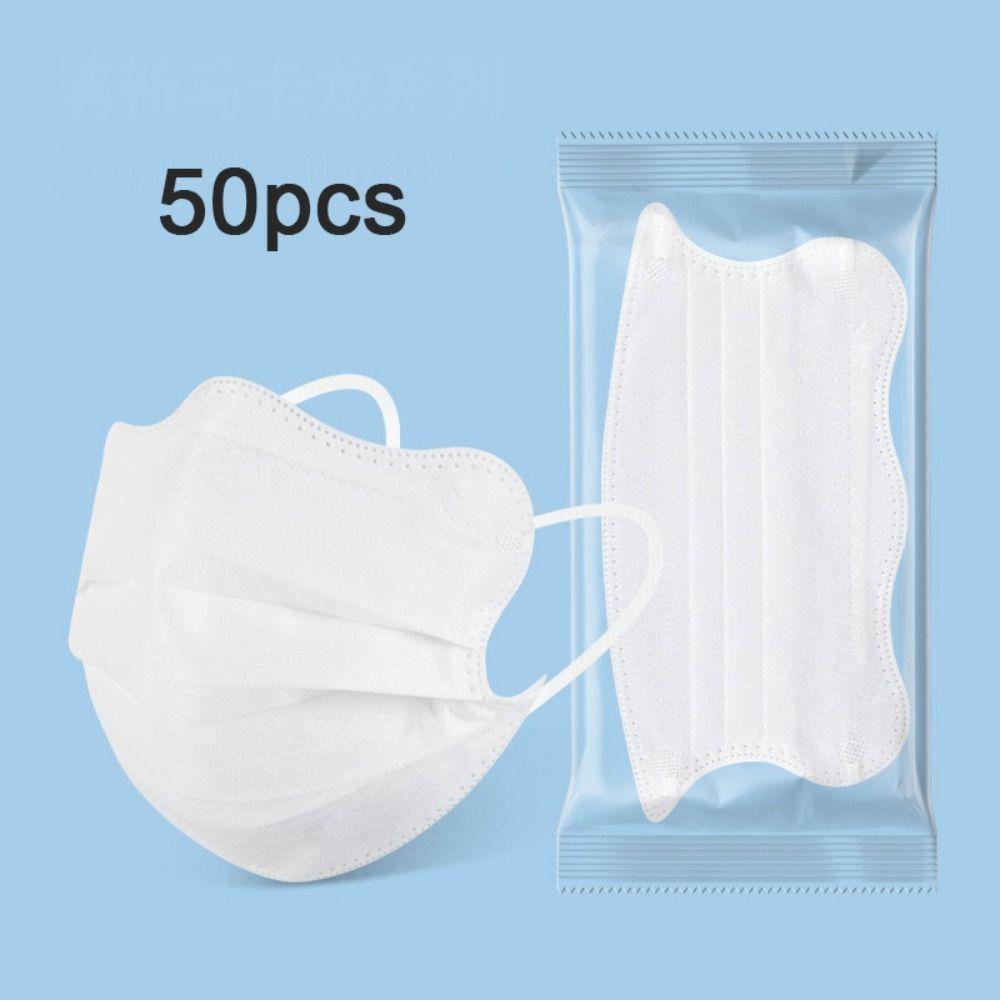 50pcs Morandi Color Disposable Face Mask Butterfly Shaped Design Protective Face Cover