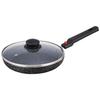 Non-Stick Fry Pan with Glass Lid with Detachable Handle | Granite Finish | Induction Base | PFOA Free | High Temperature Resistant Exterior Coating