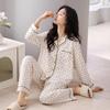 Пижама женская из чистого хлопка с длинным рукавом, женская осенне-зимняя тонкая большого размера, осенняя домашняя одежда
