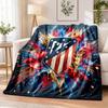 Atletico Madrid Printed Flannel Blanket Warm Comfort Bed Throw For Indoor Home Decoration
