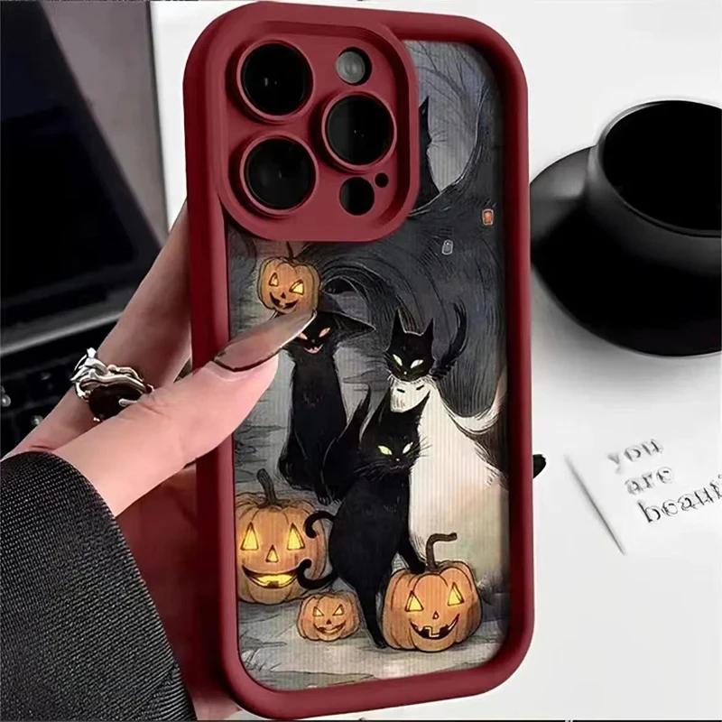 Темный Забавный Монстр Кот Лиса Креативный Чехол для Телефона Для iPhone 17 16 15 14 13 11 12 Pro Max 7 8 Plus X XS XR Ударопрочная Задняя Крышка