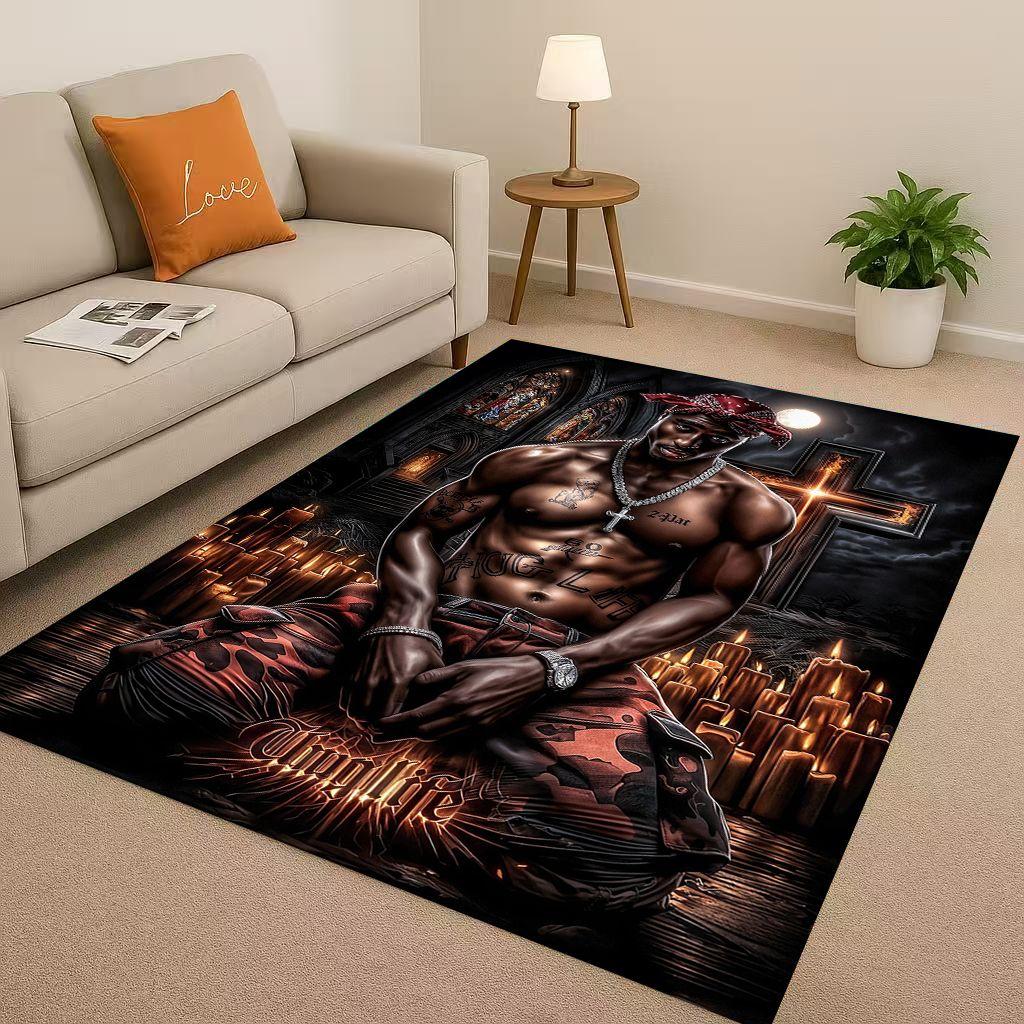 27 Style Top Hip Hop Rapper Star Cartoon Art Living Room Non-Slip Area Rug Carpet for Bedroom Playroom Sofa,Home Decor Doormat