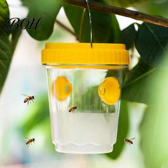 Solar Insect Trap Outdoor Wasp Trap, Hanging Waterproof Hornet Bucket, Reusable Yellow Jacket Chemical-free with LED Light, Catcher for Garden