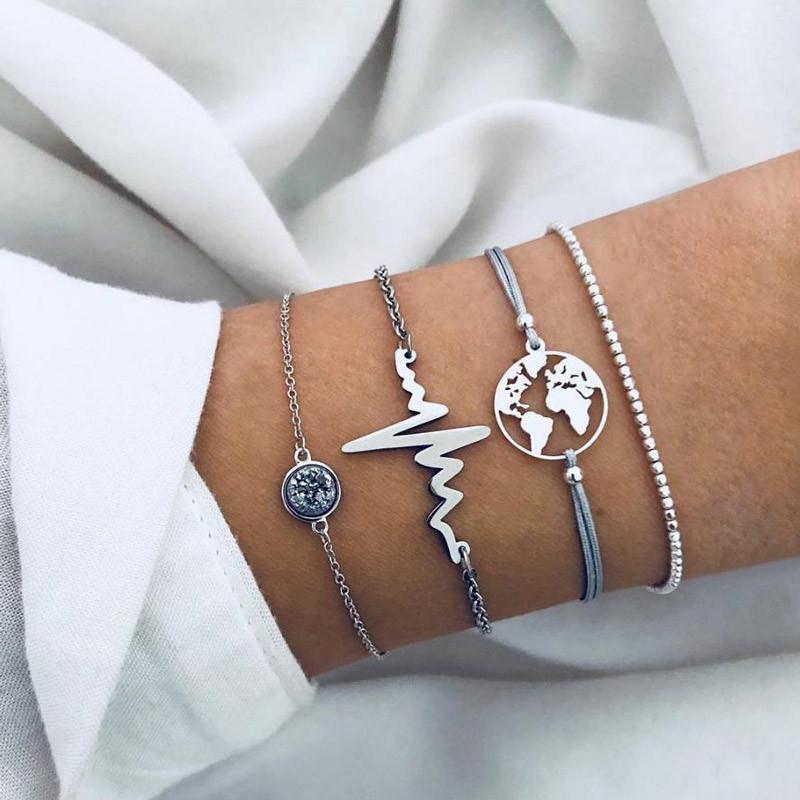 13 шт./комплект, новый набор металлических браслетов для женщин, бохо, ретро, толстые витые кубинские браслеты-цепочки, вечерние, универсальные, праздничные, модные украшения