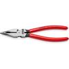 Needle Nose Pliers, 185mm Long, Plastic-Coated Handles, 0821-185