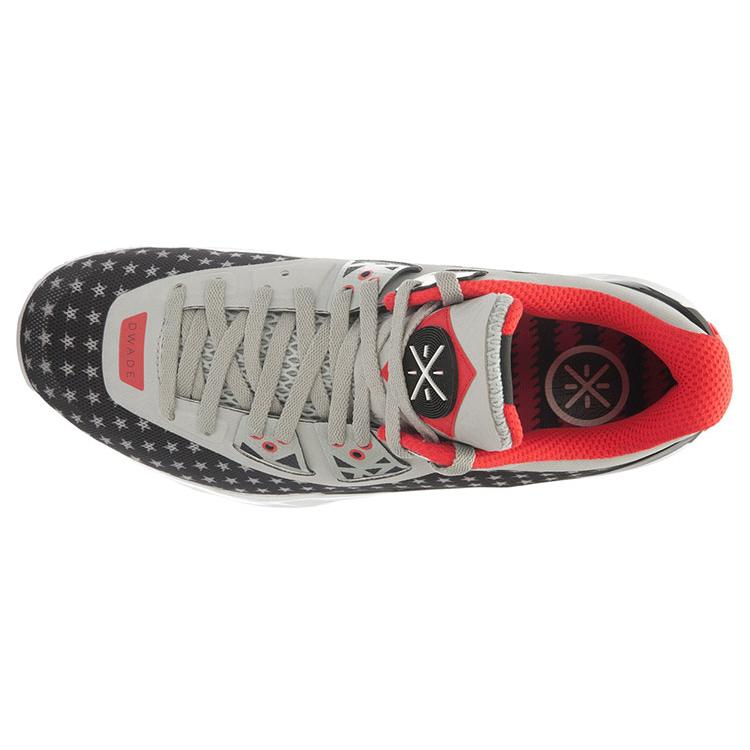 Li Ning WOW 4 Амортизирующие, износостойкие Баскетбольные кроссовки средней высоты Унисекс Черный Серый Красный ABAK033-15