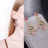 CMM Elegant Colourful Zircon Golden Color Drop Earrings