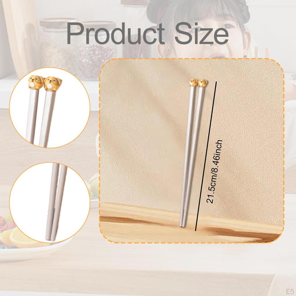 2 шт. Детские палочки для еды многоразовые стекловолоконные палочки для еды наконечник в виде животного для ресторана дома