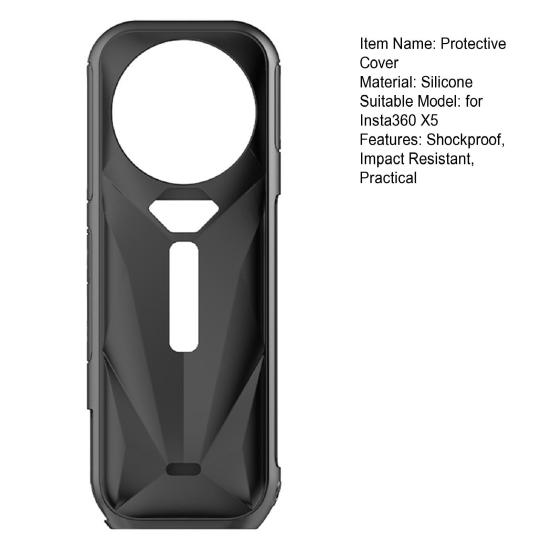 Camera Protective Cover Shockproof Impact Resistant Waterproof Anti-scratch Silicone Case for Insta360 X5