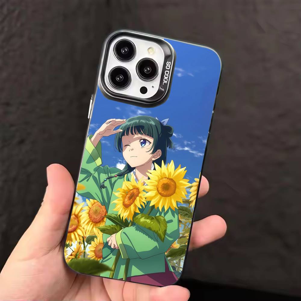 T-A-Дневники аптекаря Маомао Чехол для телефона Для iPhone 17 16 15 14 13 12 11 Pro Max Plus Серебристый конфетный Матовый чехол