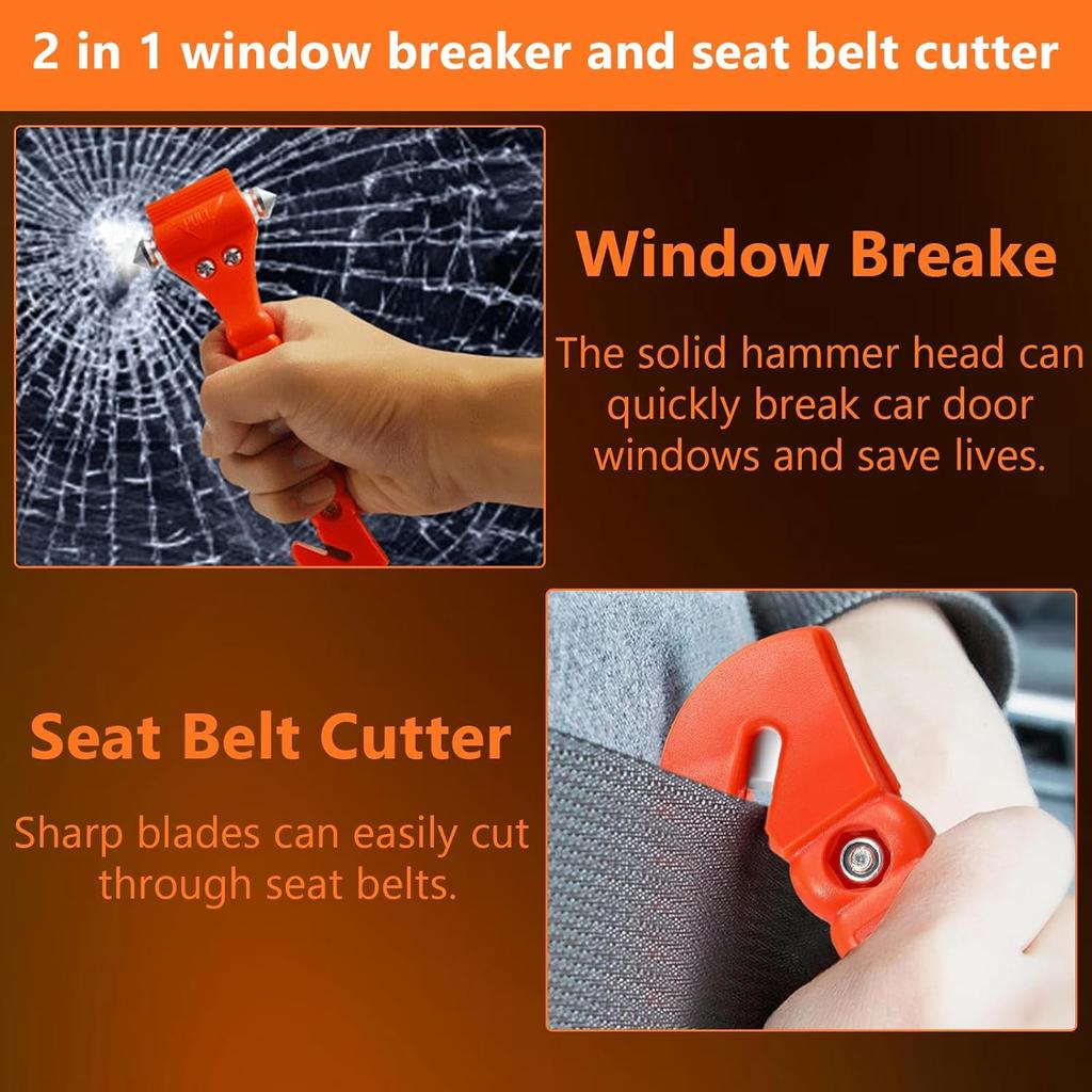 1PC Basics Emergency Seat Belt Cutter and Window Hammer Tool, Car Accessories