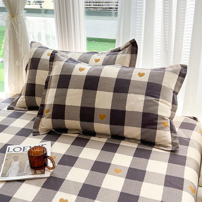 Хлопковые наволочки: Чистый хлопок, простой стиль для дома, общежитий, одноместных и двухместных комнат (Одиночный/Пара)