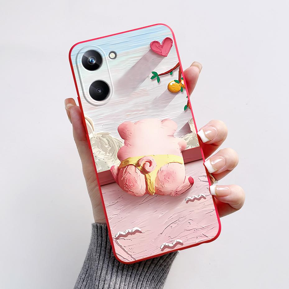 Чехол для телефона Oppo Realme 10 Pro+ Realme 10 Pro Plus 4G 5G Милый Панда Силиконовый Матовый Чехол Для Realme10 Pro+ Realme 10Pro+ Чехол