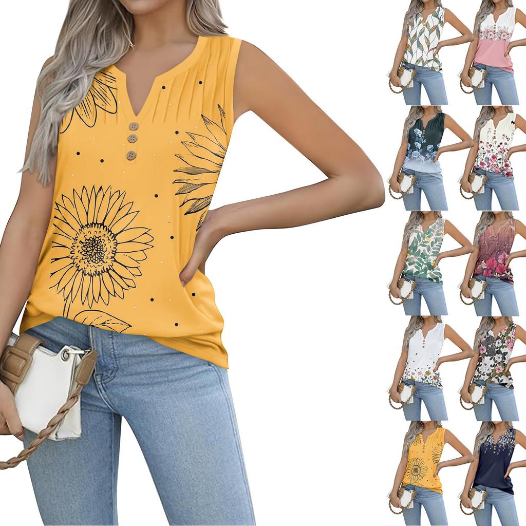 Women's Girl Tank Top Floral Prints Casual Top Tank Tops For Women Loose Fit Sleeveless Tops Flowy