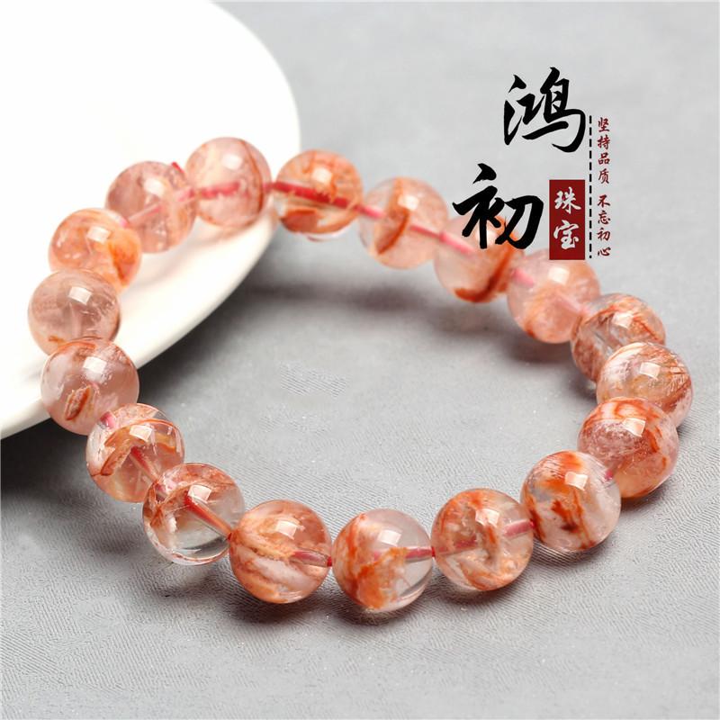 Браслет Hongchu Crystal Натуральный Оранжевый Снежинка Фантом Красный Сосуд Сокровищ, Тысяча Слоев Гор Браслет Горы ХунТа