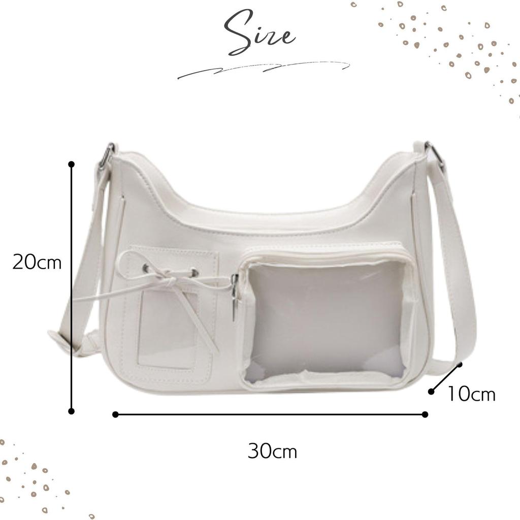 Сумка-шоппер Harugio Ita Bag, Маленькая, Мини, Прозрачная, Идеально подходит для Отаку-активностей, Плюшевых игрушек, Стиля Y2K и Ошикацу, Милая, Стильная и Популярная