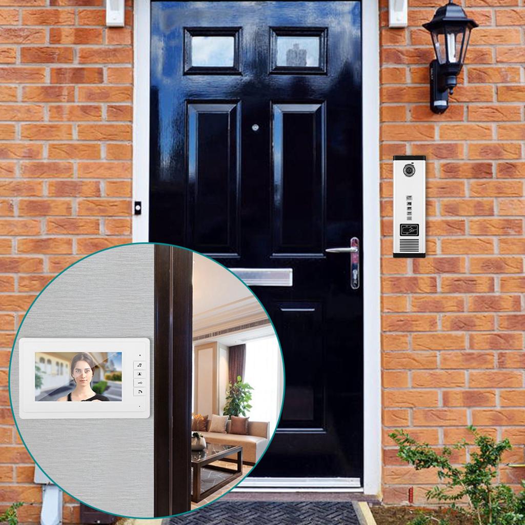 7-дюймовый HD ИК-видеодомофон дверной звонок одна камера с пятью мониторами