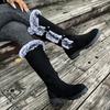 Fashion Comemore Winter Shoes for Women Velvet Thickened Snow Boots Thick Heel Round Toe Casual Belt Buckle Furry Mid-calf Boots Females