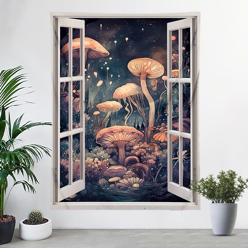 Ткань для подвешивания на окна Пейзаж Цифровая печать Гобелен Украшение спальни Ткань Фотофон Ткань Стена спальни Ткань