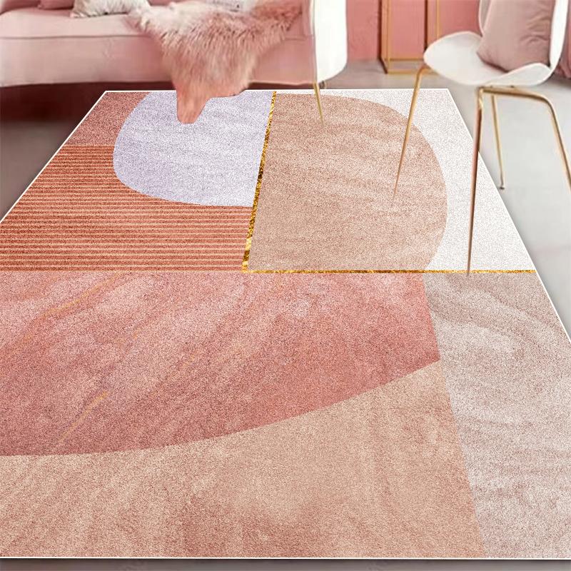 Simple Geometry Decoration Rugs Living Room Pink Large Carpets Home Sofa Light Luxury Foot Mat Bedroom Cloakroom Soft Carpet