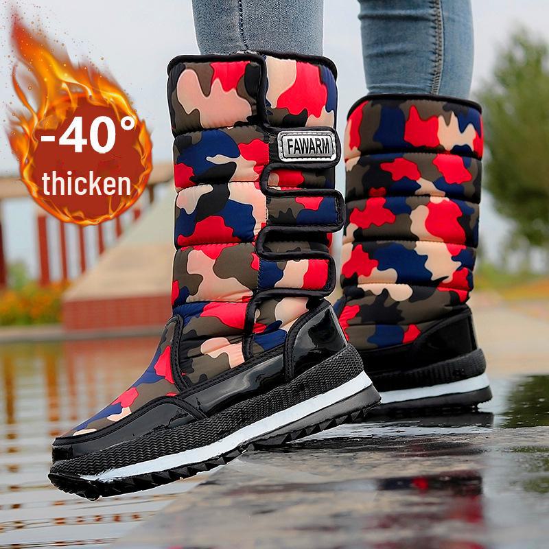 Мужские зимние водонепроницаемые нескользящие высокие снегоступы с толстой бархатной подкладкой