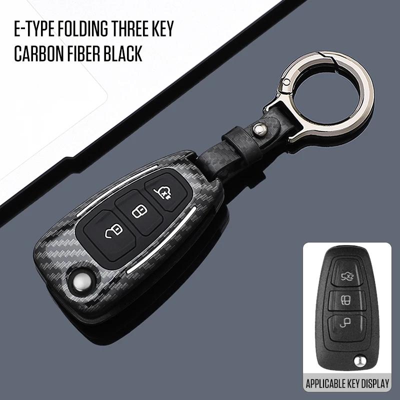 Interior Mouldings Car Folding Key Case Cover Bag Keychain for Ford Focus C-Max S-Max Galaxy Mondeo Ranger Transit Tourneo