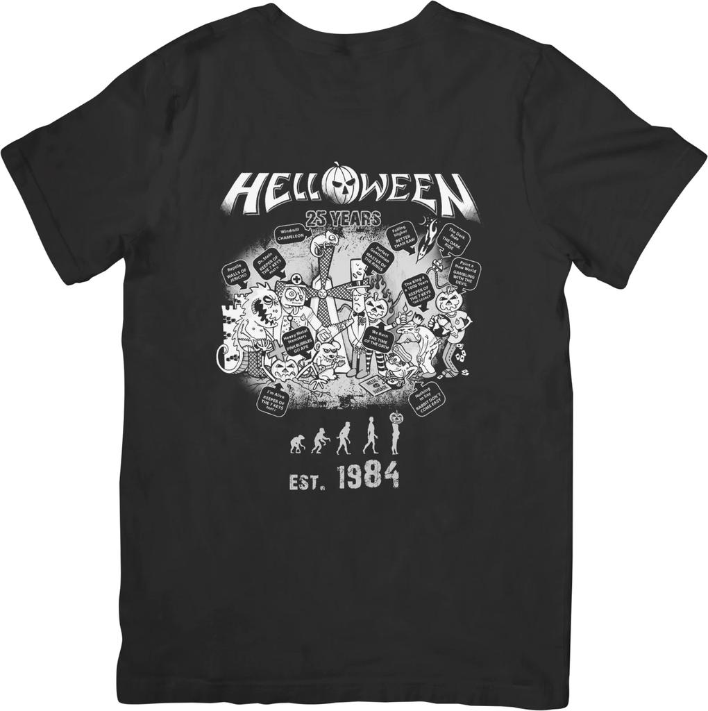 Helloween Music Unisex Fit for Men & Women Quality Cotton T-Shirt Black